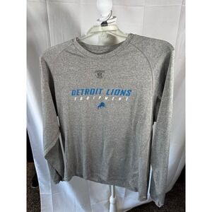 NFL Equipment Detroit‎ Lions Long Sleeve T-Shirt Gray Mens Size M Football